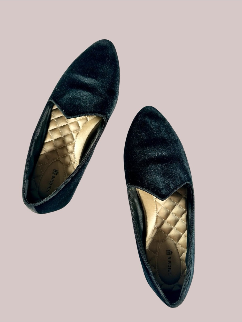 Birdies Women’s The Heron-Black Velvet Slip-On Flats - Picture 9 of 13